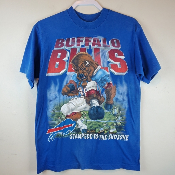 VTG 1994 Buffalo Bill's Stampede NFL Football T Shirt M Mens Single Stitch Salem - Picture 2 of 12